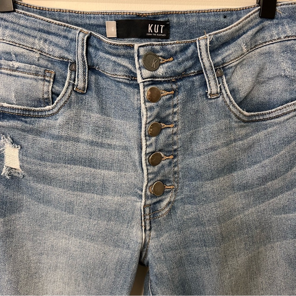 Kut From The Kloth Women’s Jeans Size 6 Button Fly Ankle High Rise Cropped - Picture 4 of 15